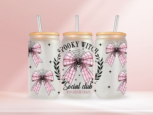 Spooky witch social club - 16oz libbey glass
