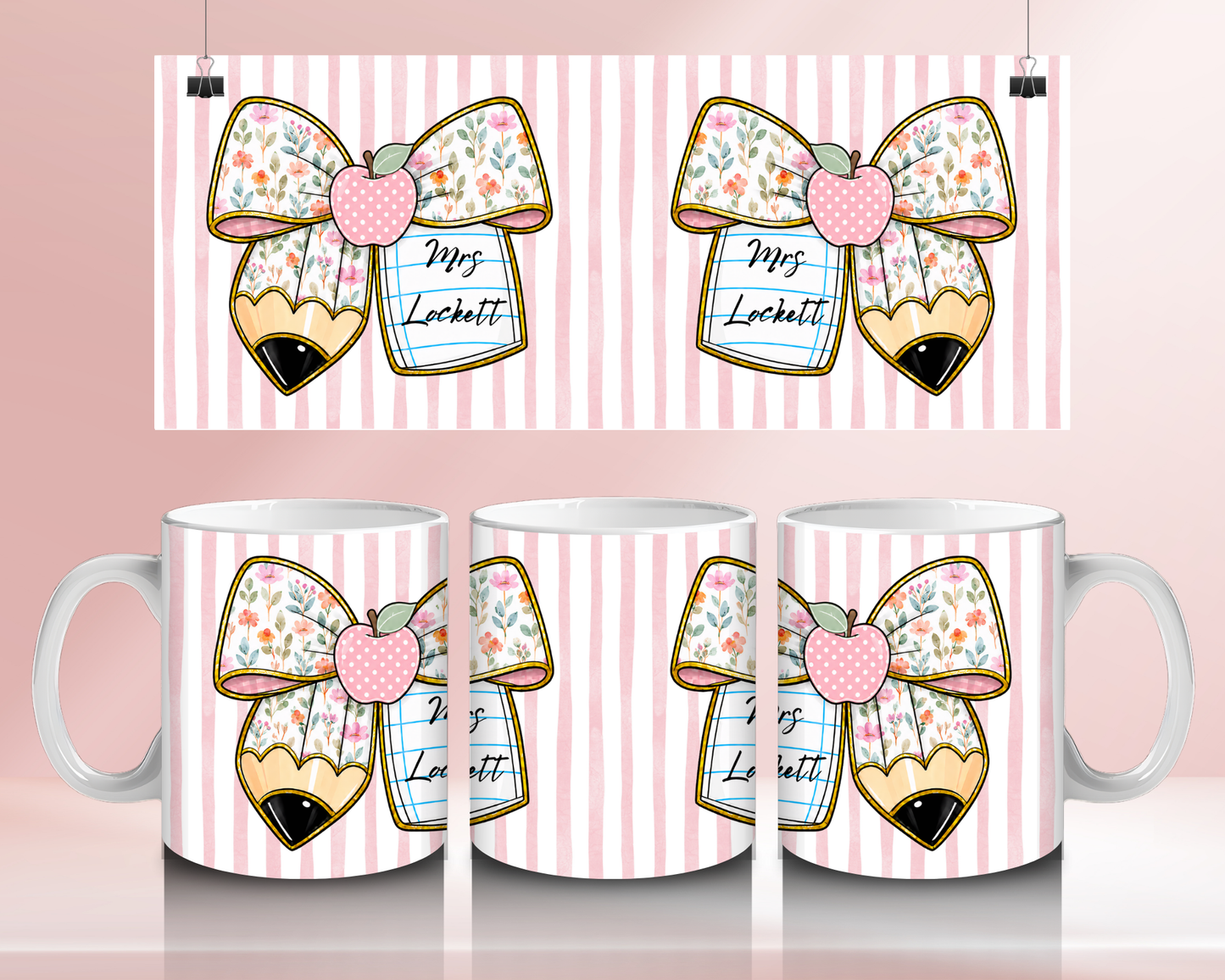 Teacher coquette bow  - 11oz Ceramic mug