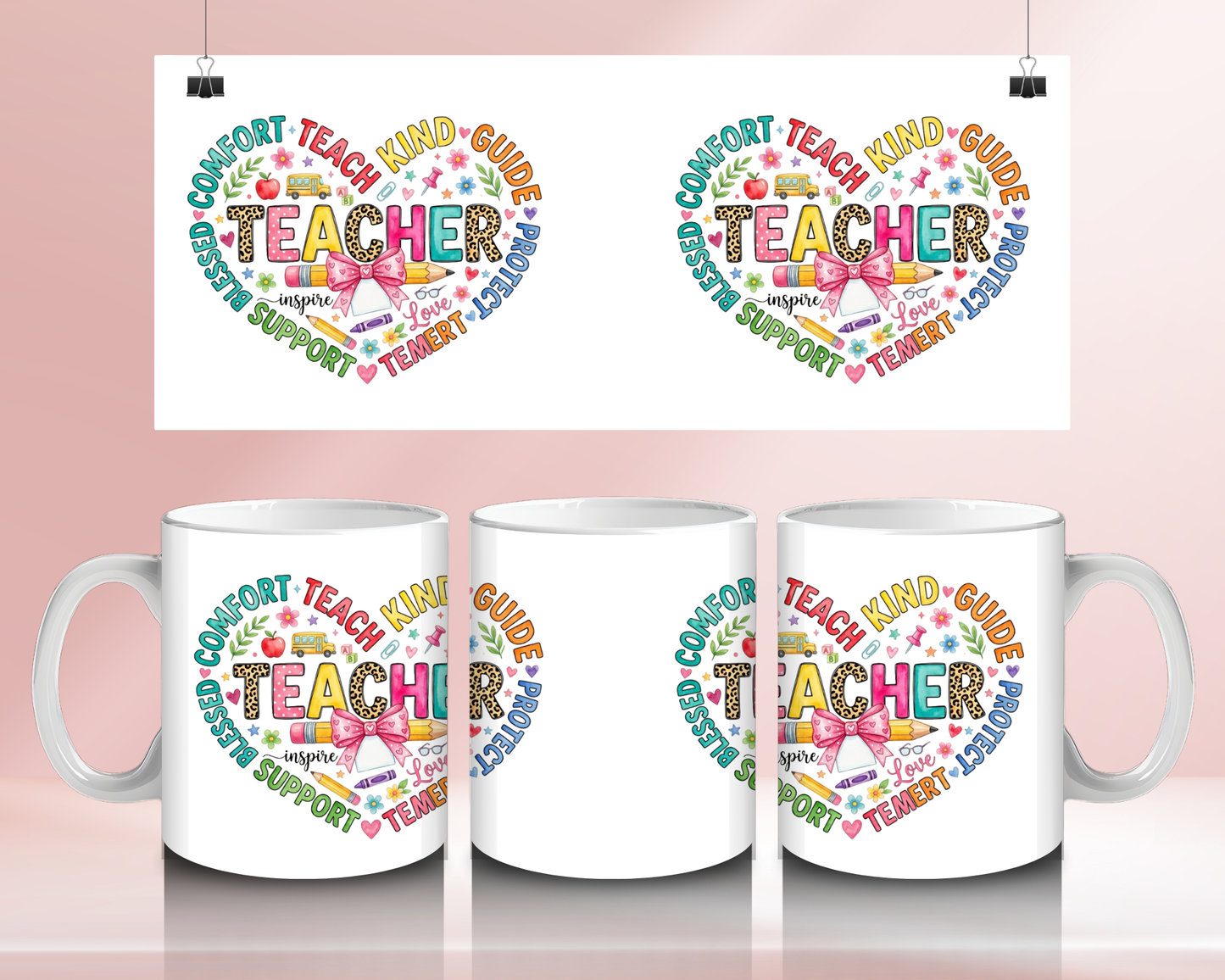 Teacher heart   - 11oz Ceramic mug